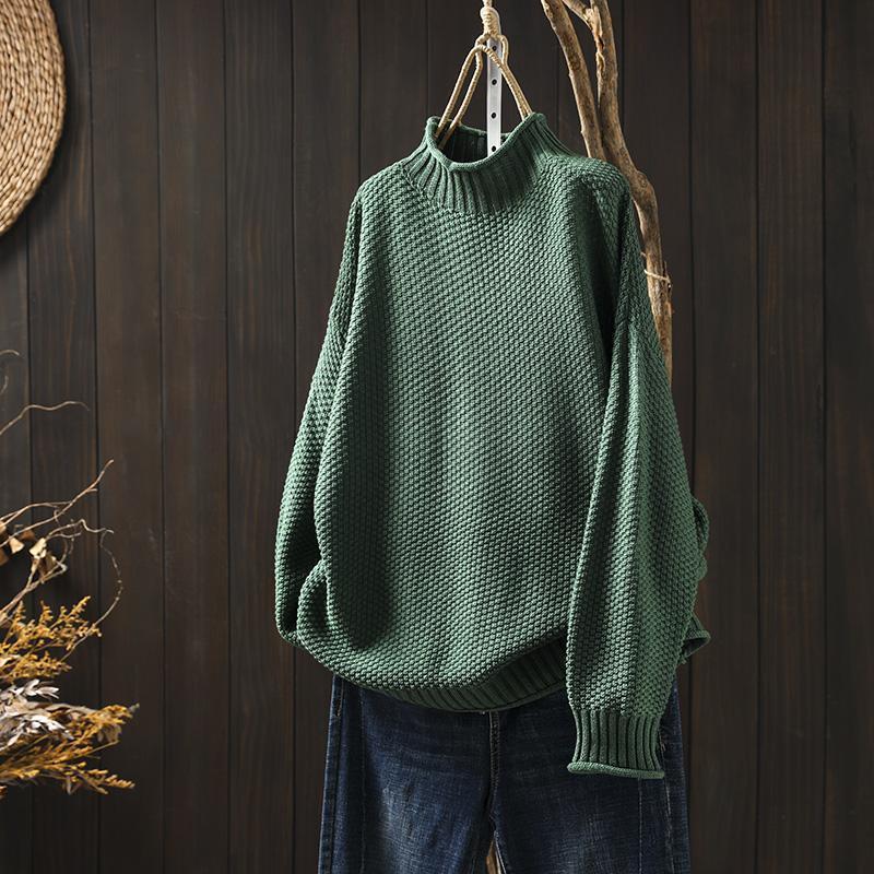 Turtleneck detail.