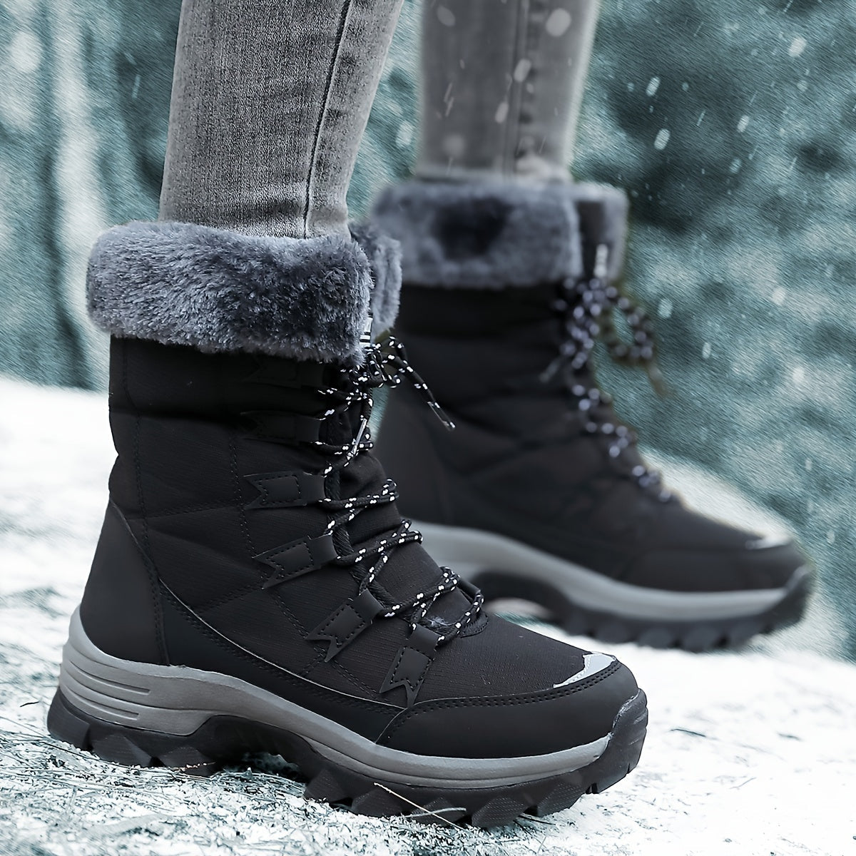 Winter boots waterproof insulated with anti-slip rubber sole, gallery view 8