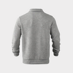 Quarter zip sweater with geometric print knit and stand collar, gallery view 8