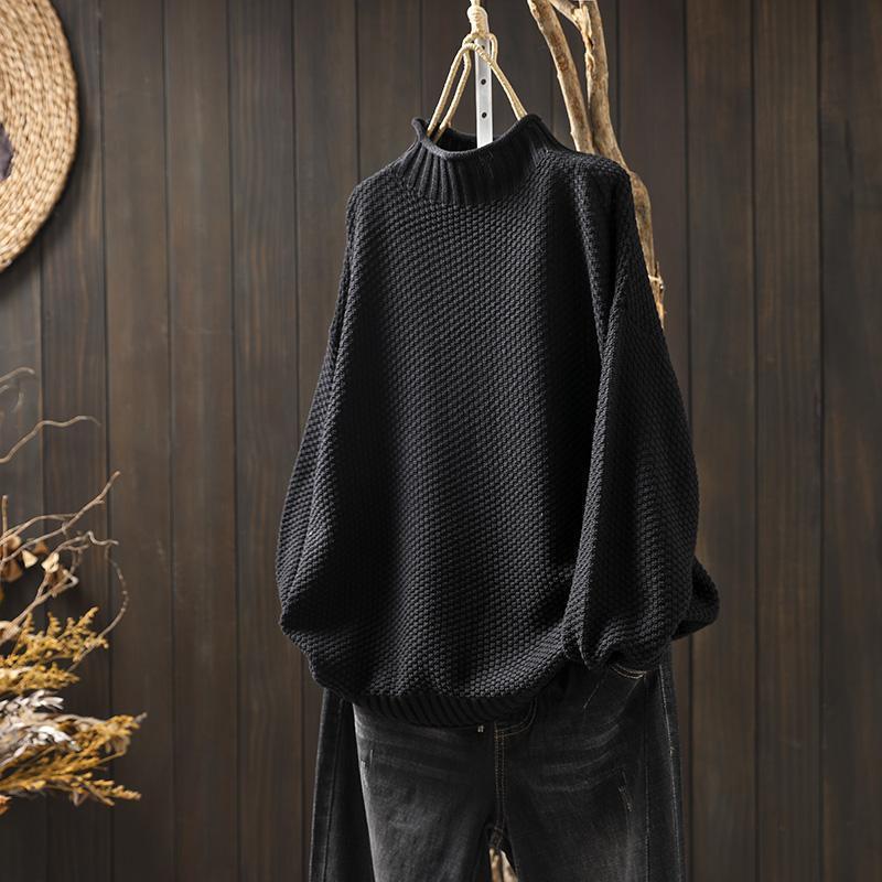 Turtleneck sweater side view.