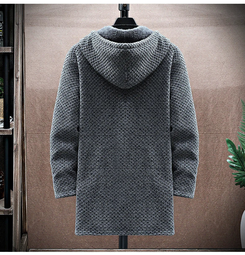 Fleece-lined interior detail of the wool blend zip-up jacket