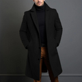 Classic wool coat in black, regular fit, front view