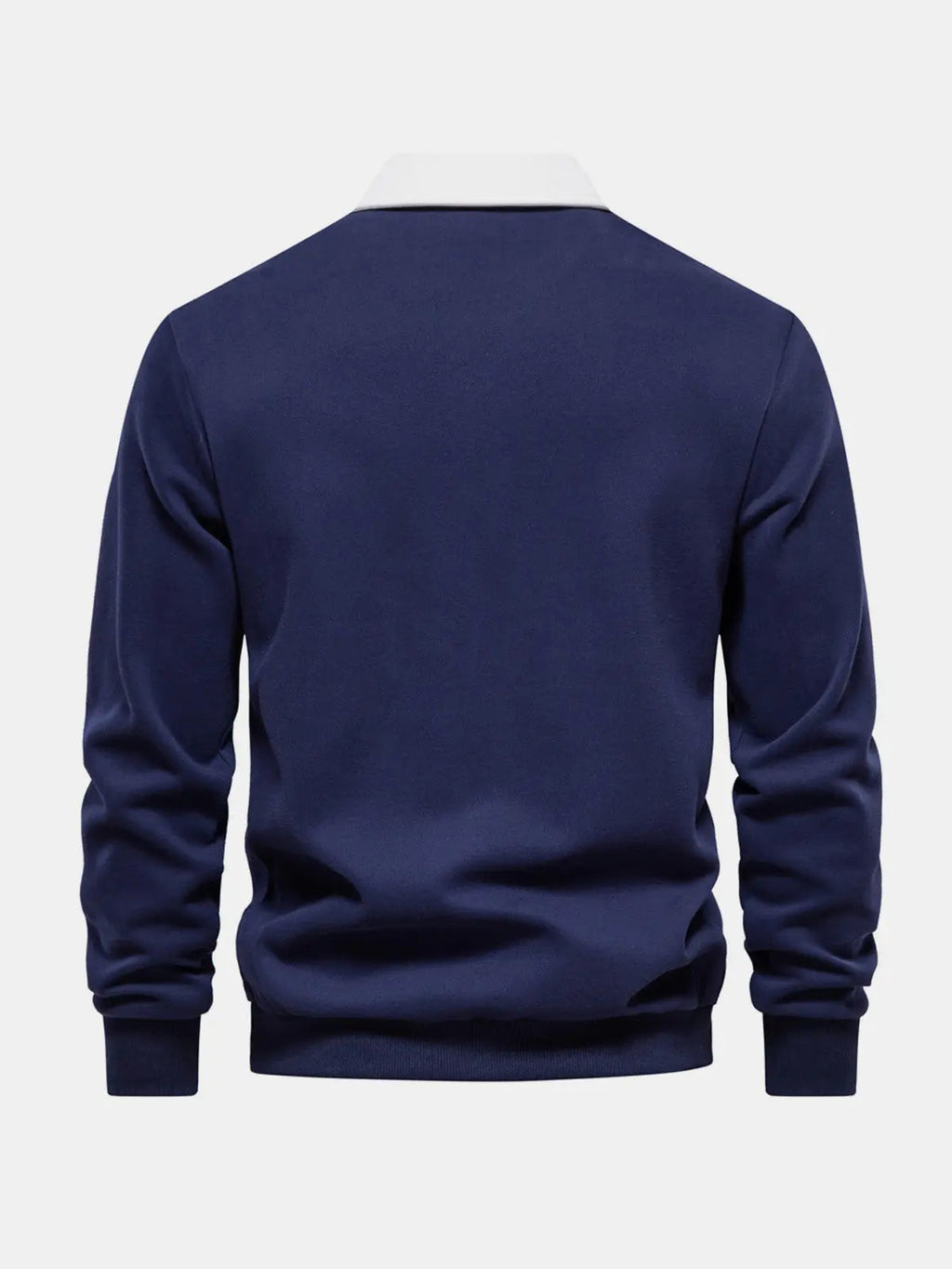 Polo collar sweatshirt with button placket and long sleeves, detail view