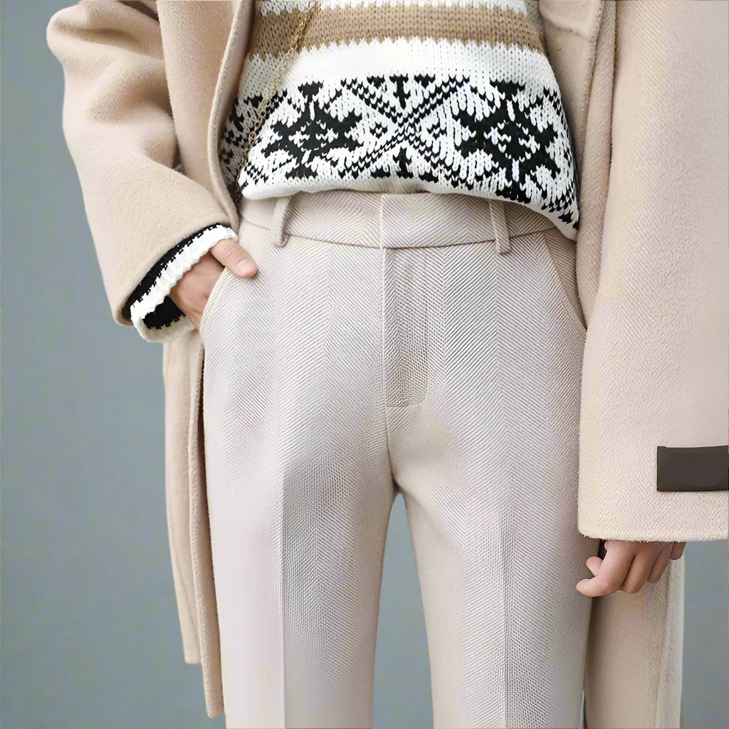 High-Waist Trousers Straight-Leg