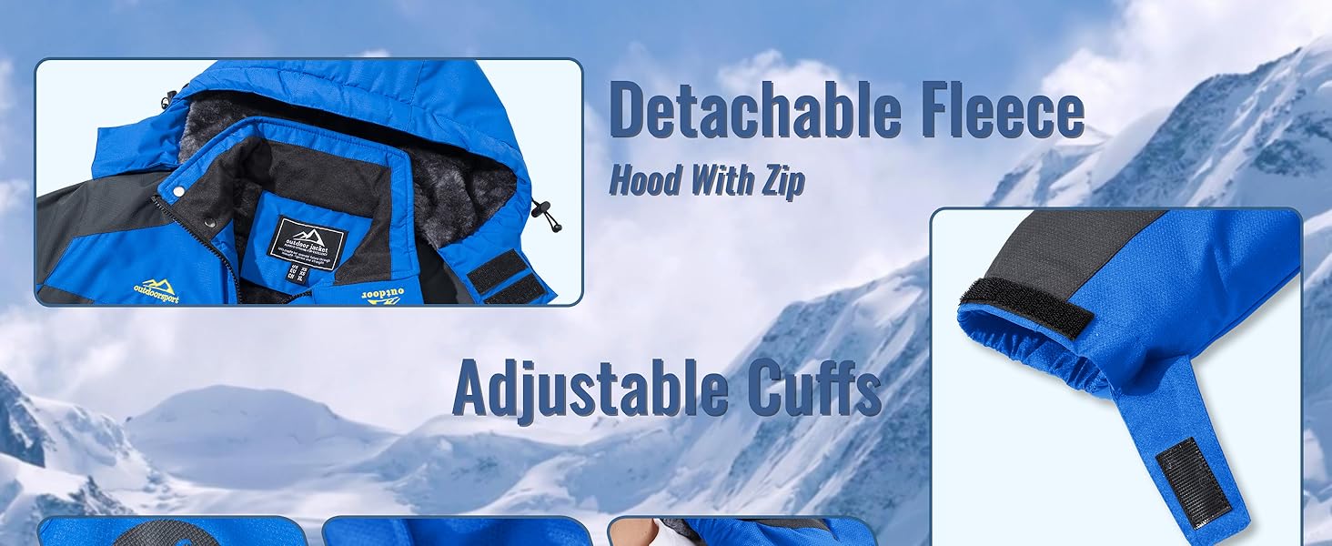 Ski jacket zipper detail