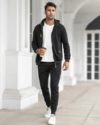 Tracksuit set slim fit breathable, matching pullover and joggers, gallery view 25