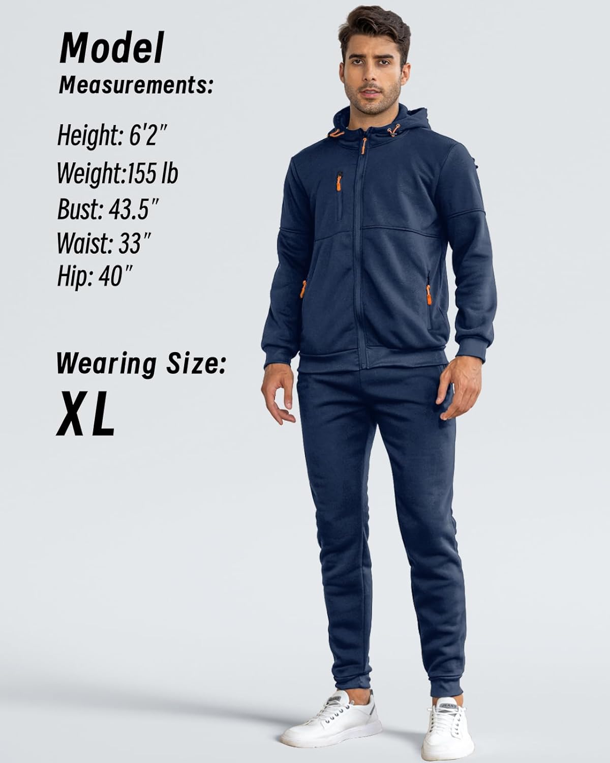 Tracksuit set slim fit breathable, matching pullover and joggers, gallery view 3