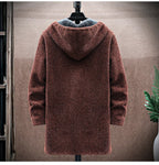 Wool blend zip-up jacket with deep side pockets, side view
