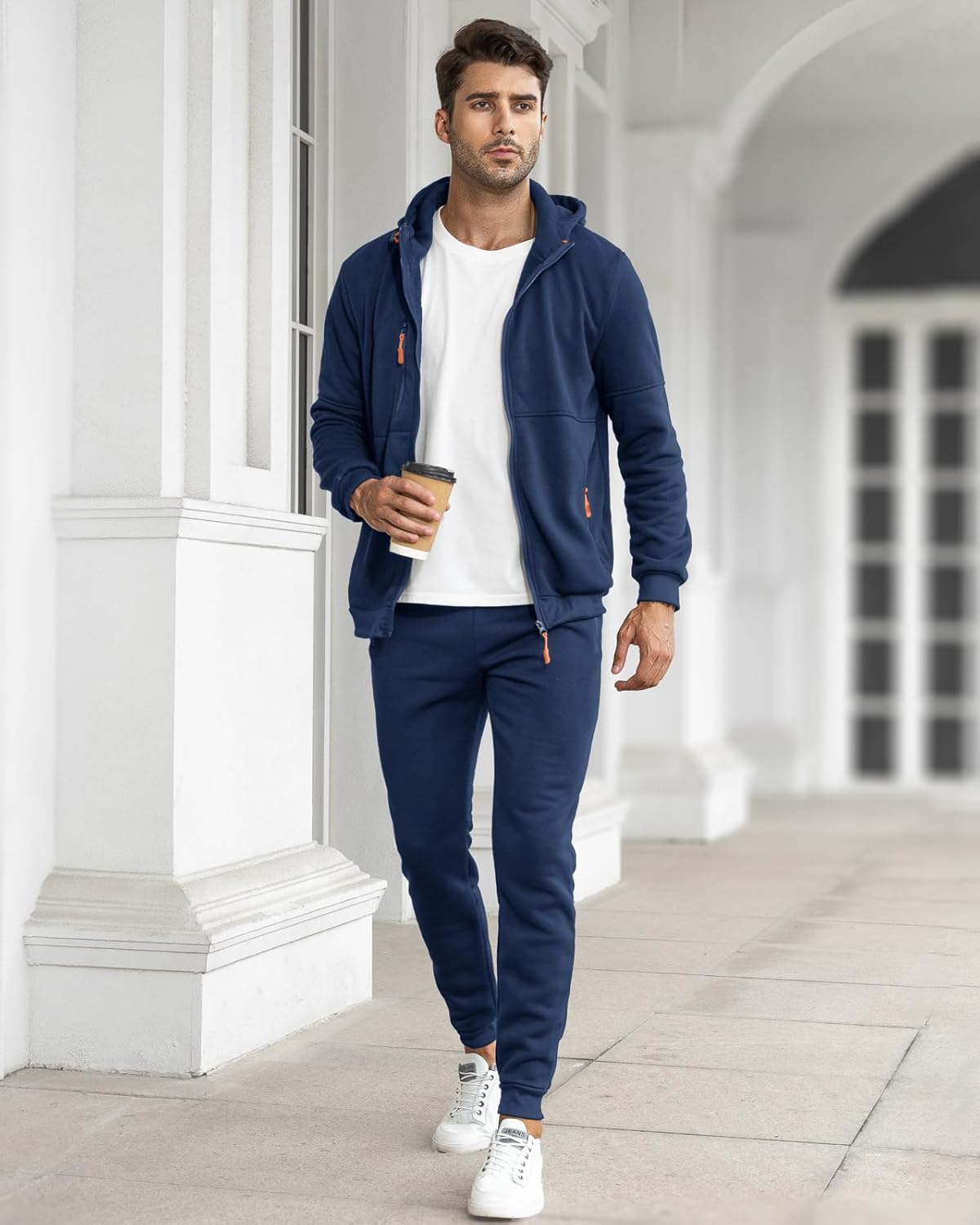 Tracksuit set slim fit breathable, matching pullover and joggers, gallery view 7