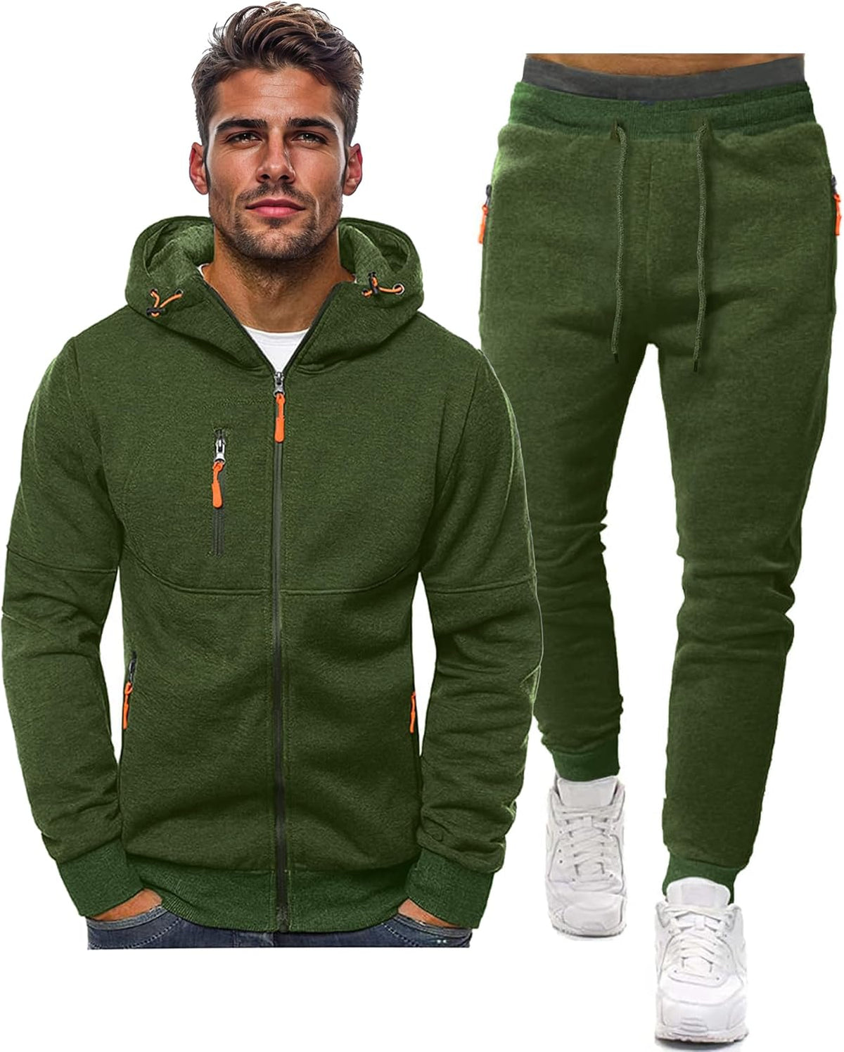 Tracksuit set slim fit breathable, matching pullover and joggers, gallery view 14
