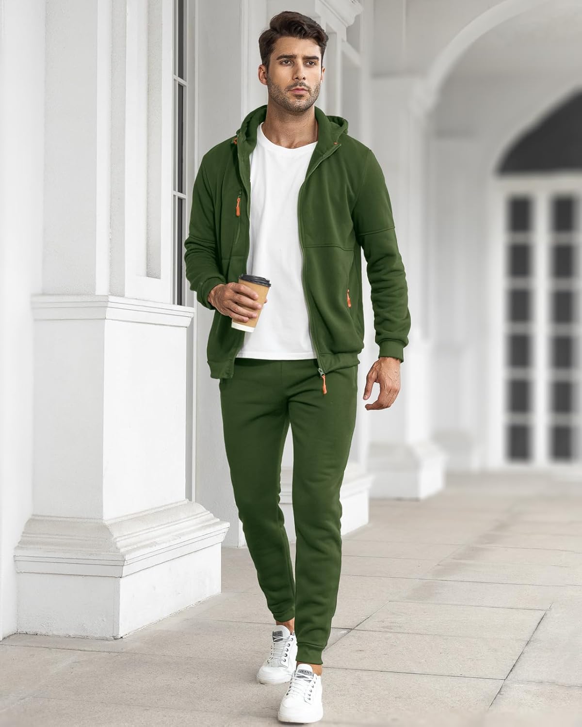 Tracksuit set slim fit breathable, matching pullover and joggers, gallery view 19