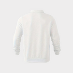 Quarter zip sweater with geometric print knit and stand collar, gallery view 10