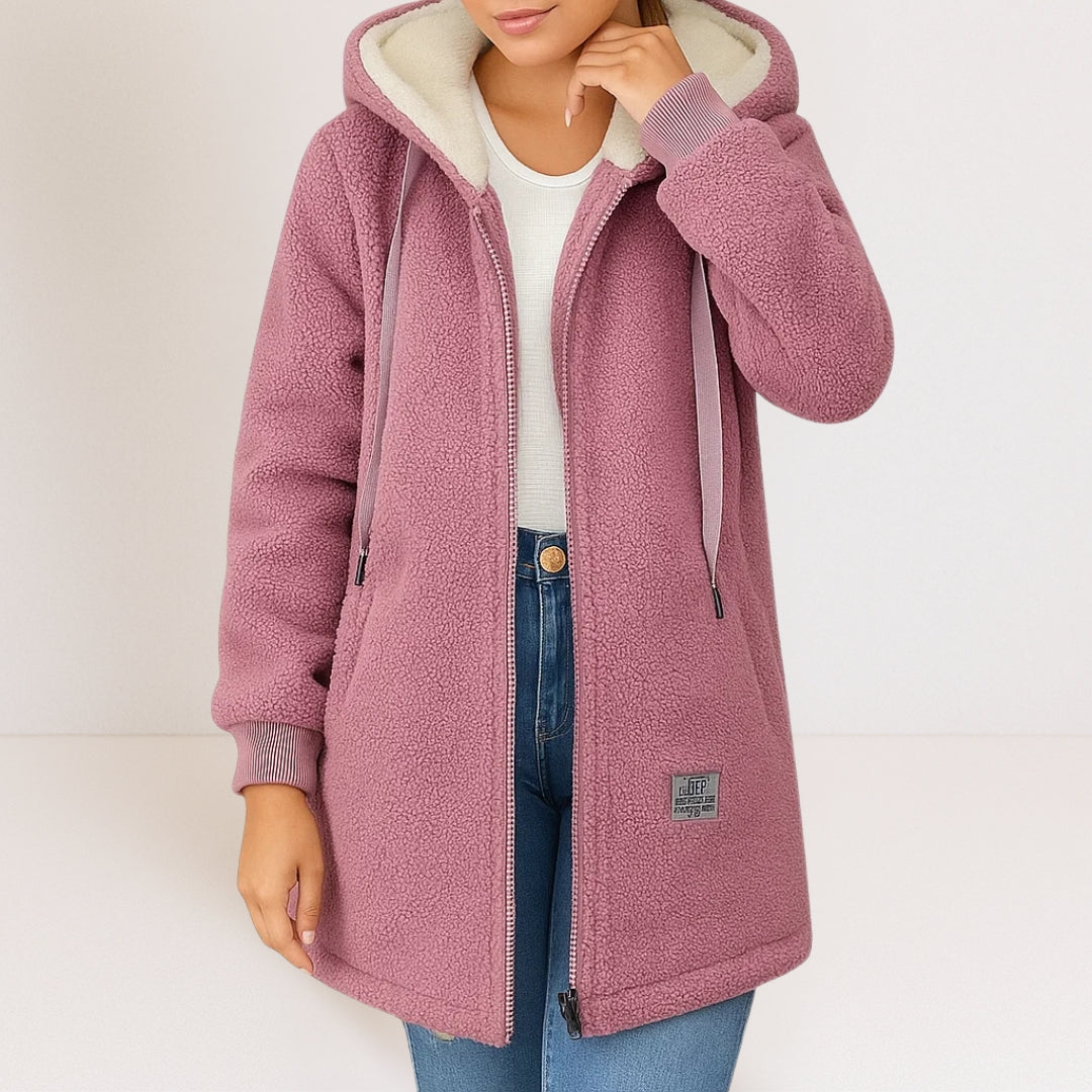 Hooded fleece jacket alternative view.