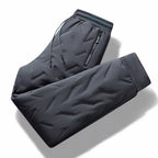 Thermal fleece-lined jogger pants, detail view of lining and pockets