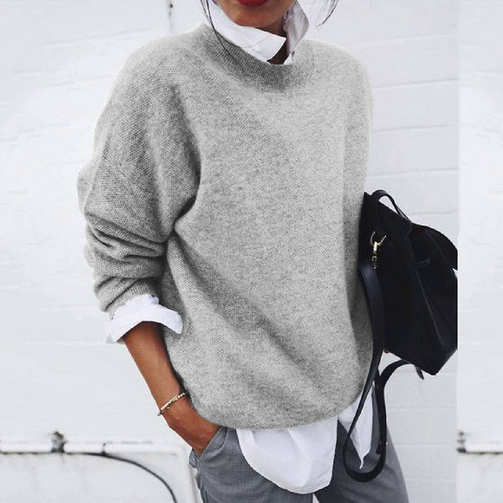 Elena Cashmere Sweater - Classic Round Neck, Soft Warm Knit for Elegant Style 0