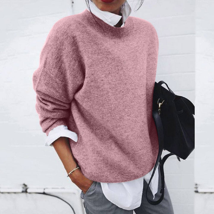 Elena Cashmere Sweater - Classic Round Neck, Soft Warm Knit for Elegant Style 1