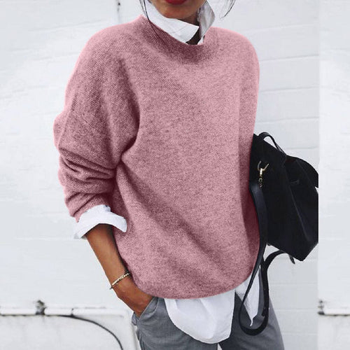 Elena Cashmere Sweater - Classic Round Neck, Soft Warm Knit for Elegant Style 1