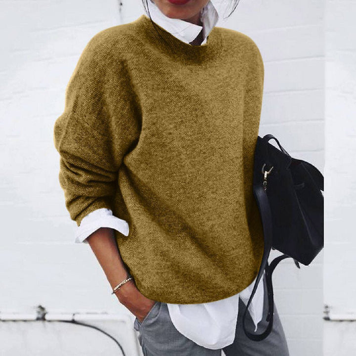 Elena Cashmere Sweater - Classic Round Neck, Soft Warm Knit for Elegant Style 4