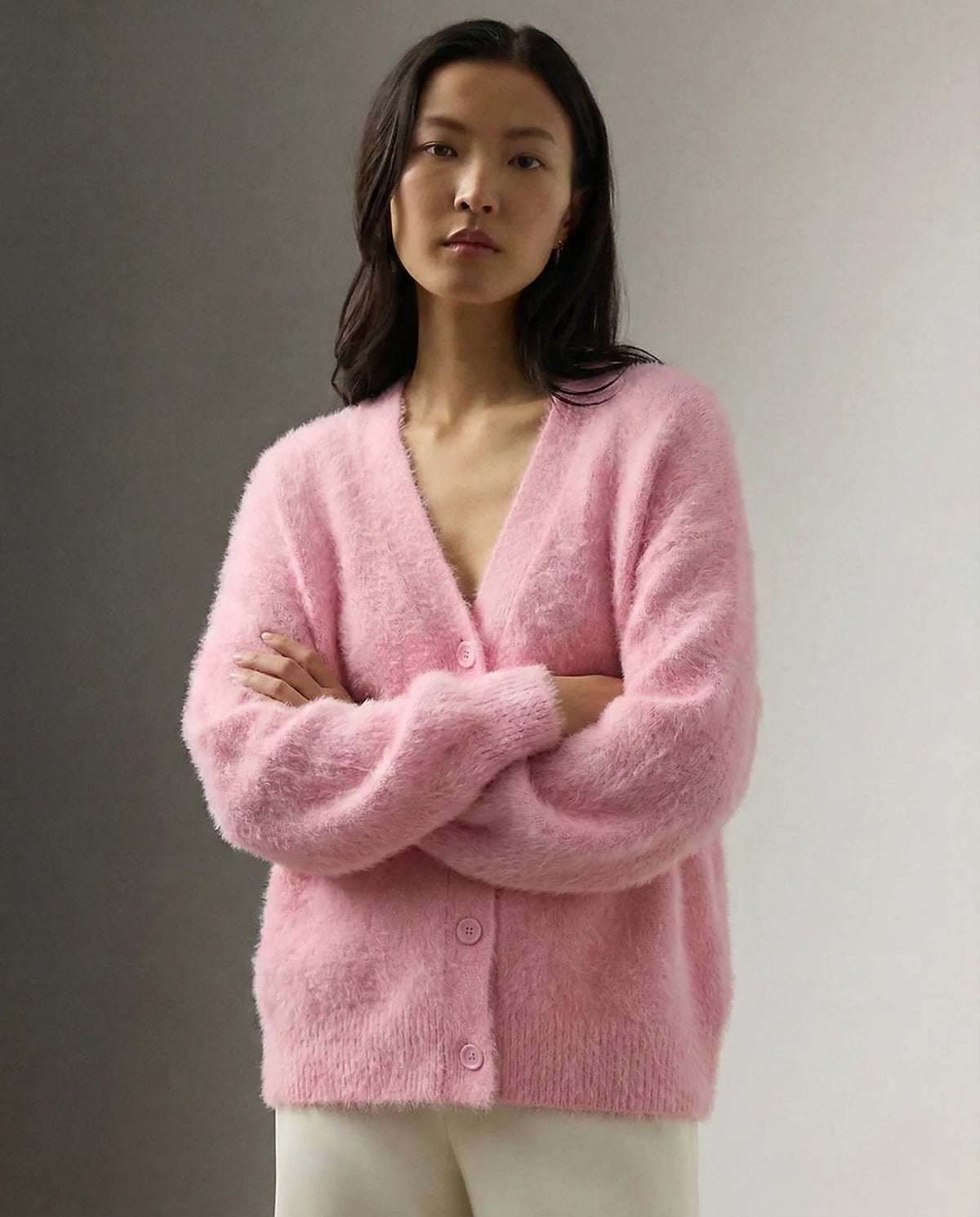 Oversized Fuzzy Knit Cardigan