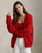 Oversized Fuzzy Knit Cardigan