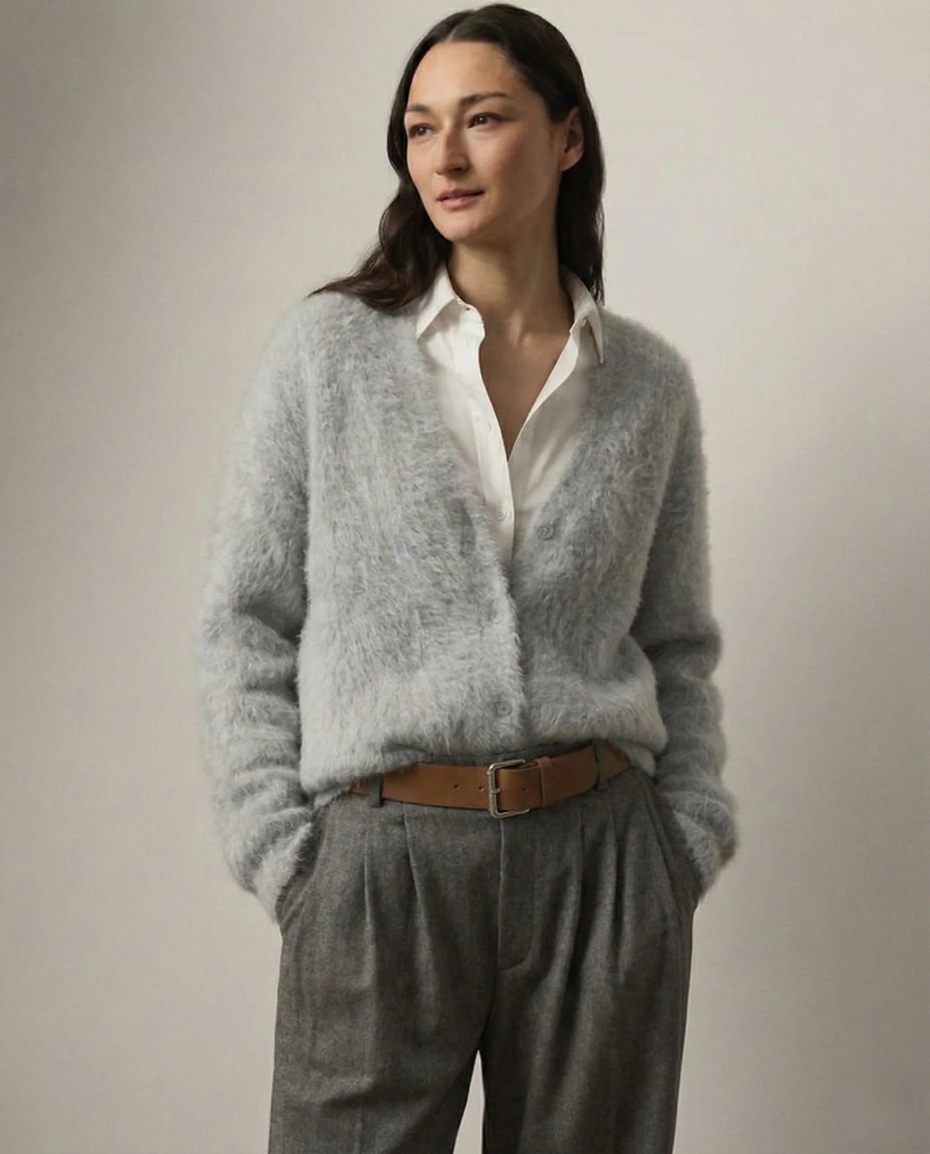 Oversized Fuzzy Knit Cardigan