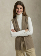 Belted Sleeveless Vest Knit