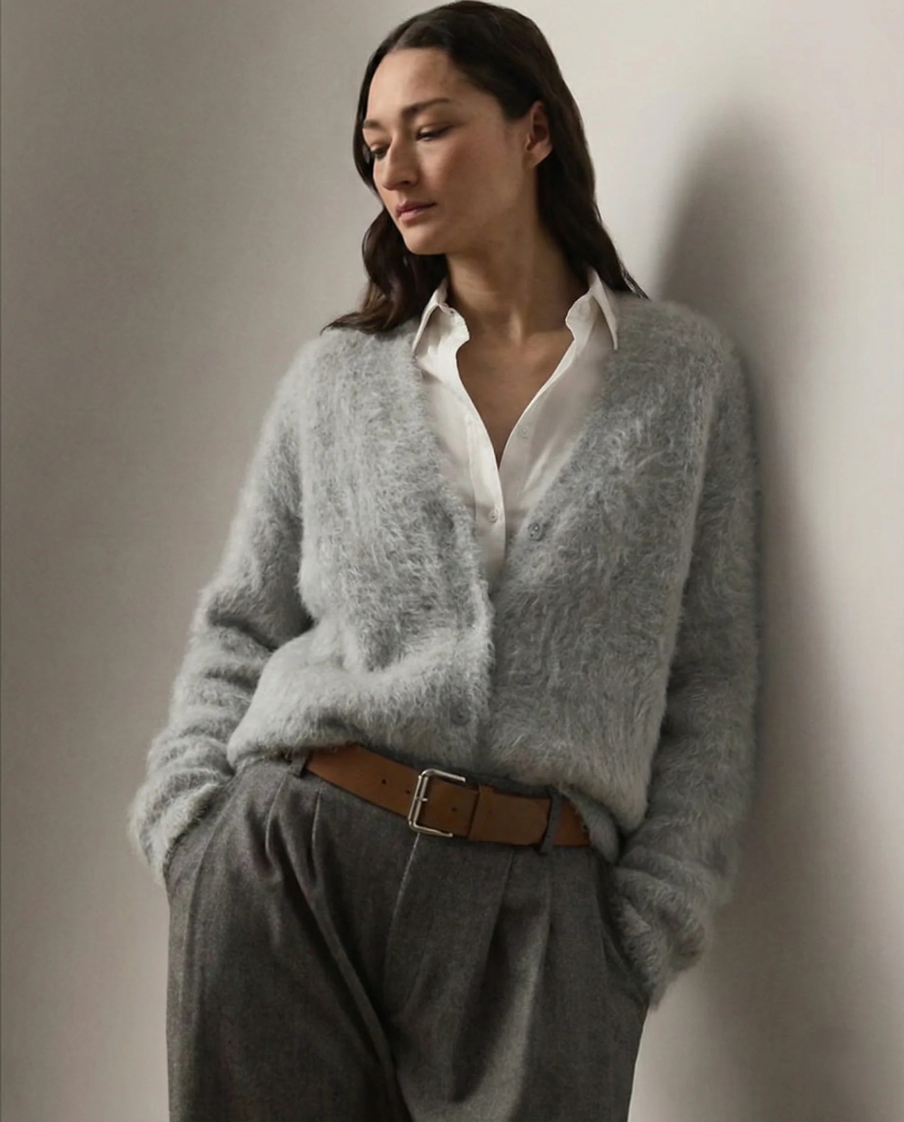 Oversized Fuzzy Knit Cardigan