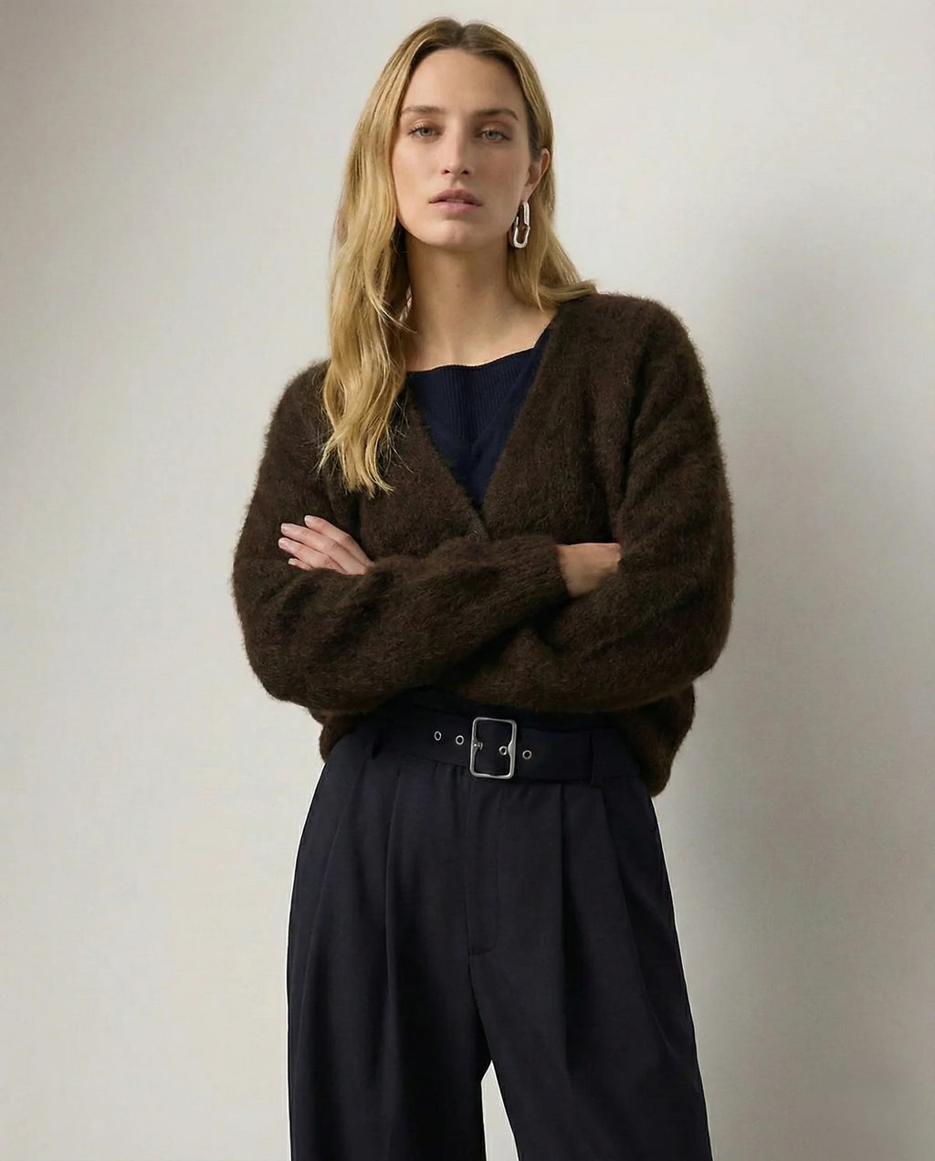 Oversized Fuzzy Knit Cardigan