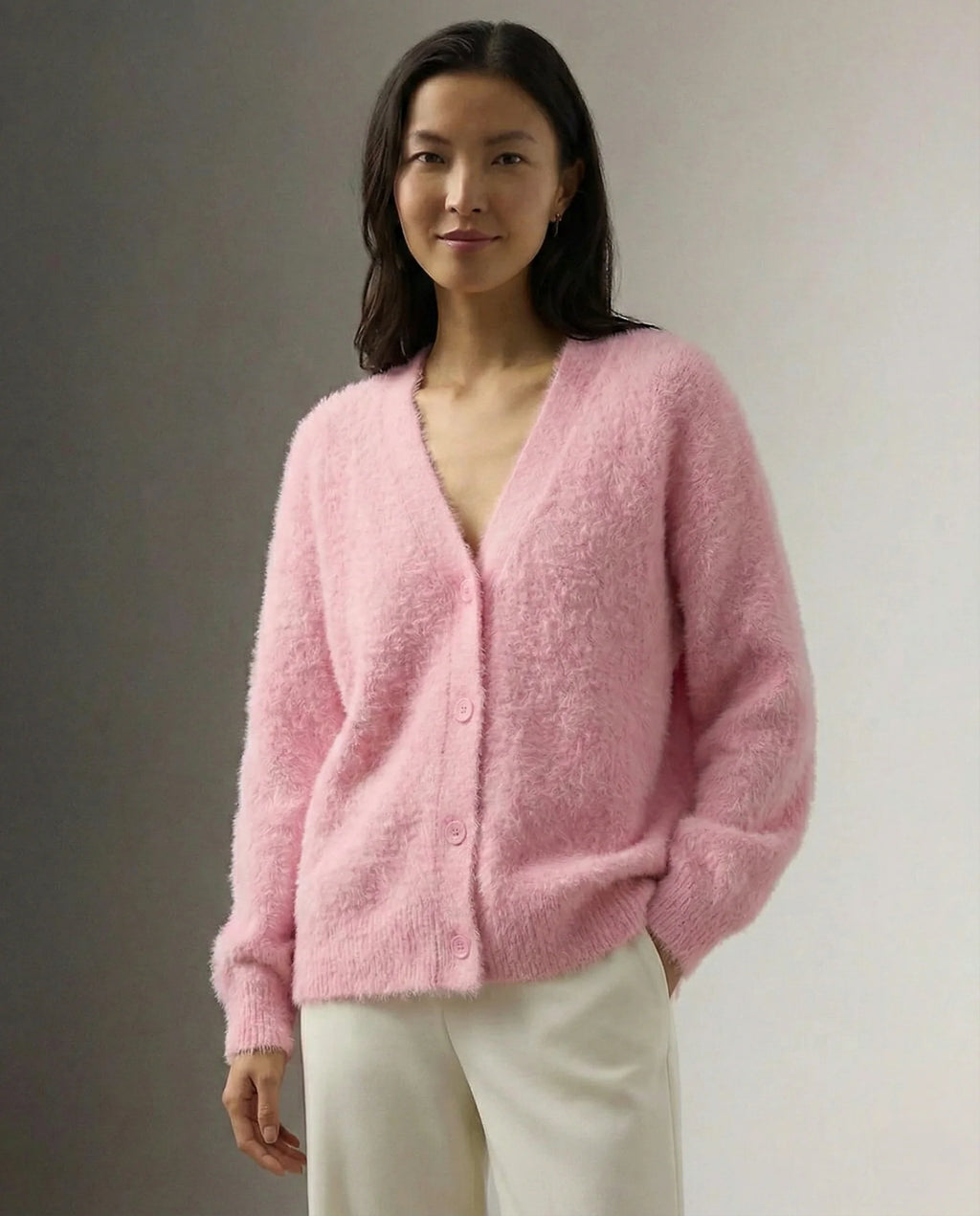 Oversized Fuzzy Knit Cardigan
