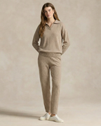 Polo-Collar Knit Two-Piece Set