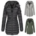 Hooded jacket with oversized fit and warm hood for all-season wear