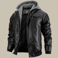Hooded jacket leather-look with hidden zip, gallery view 1