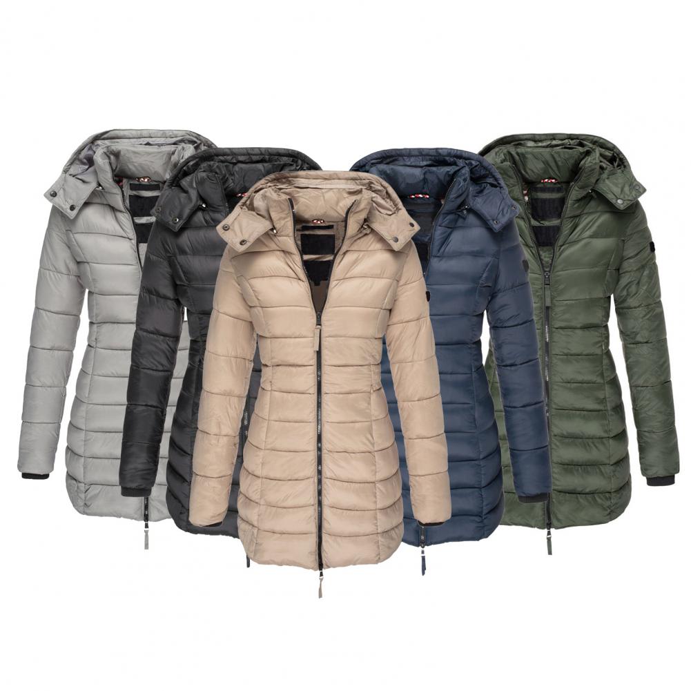 Hooded jacket with oversized fit and warm hood for all-season wear