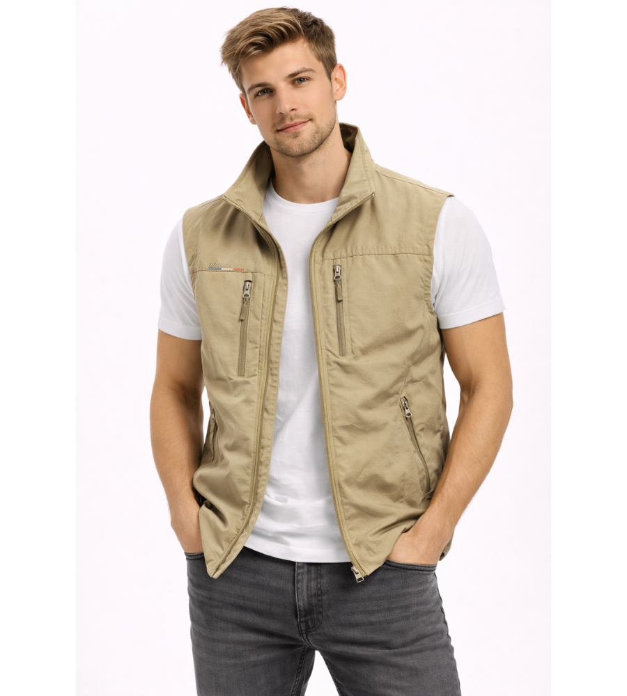 Bodywarmer vest zip chest pocket detail