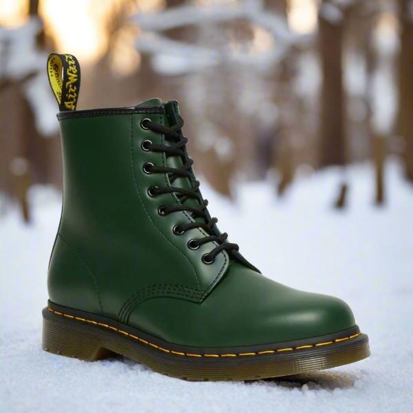 Lace up boots shown as a pair, top view