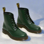 Lace up boots with stitched sole edge, close-up
