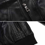 Hooded jacket leather-look with hidden zip, gallery view 5
