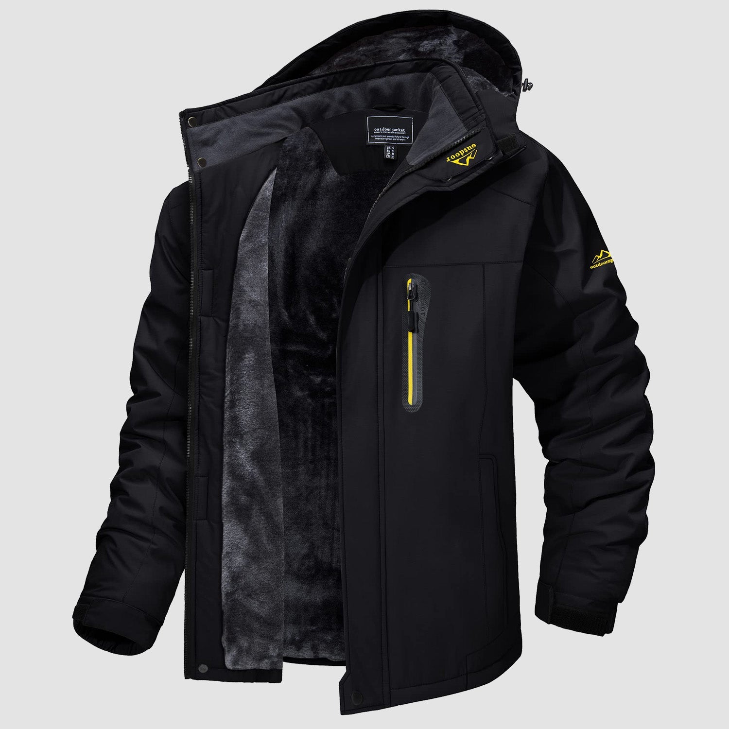 Water-resistant ski jacket in black