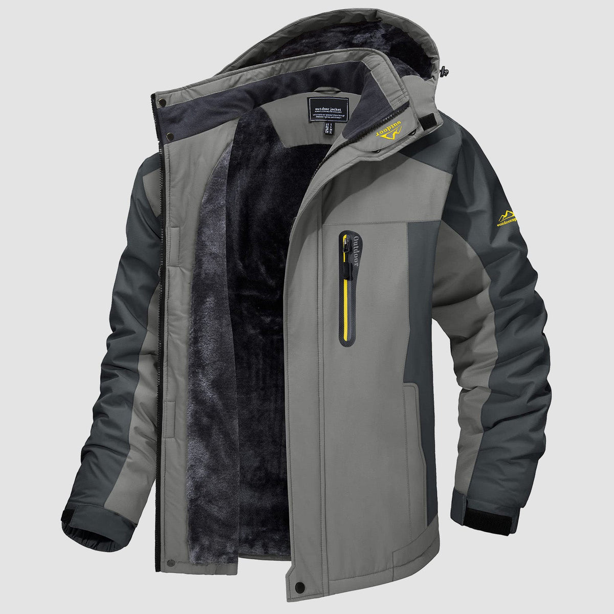 Water-resistant ski jacket in light grey