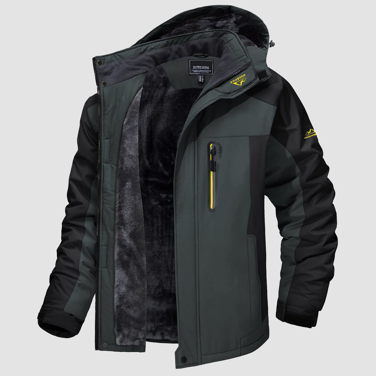 Water-resistant ski jacket in grey black
