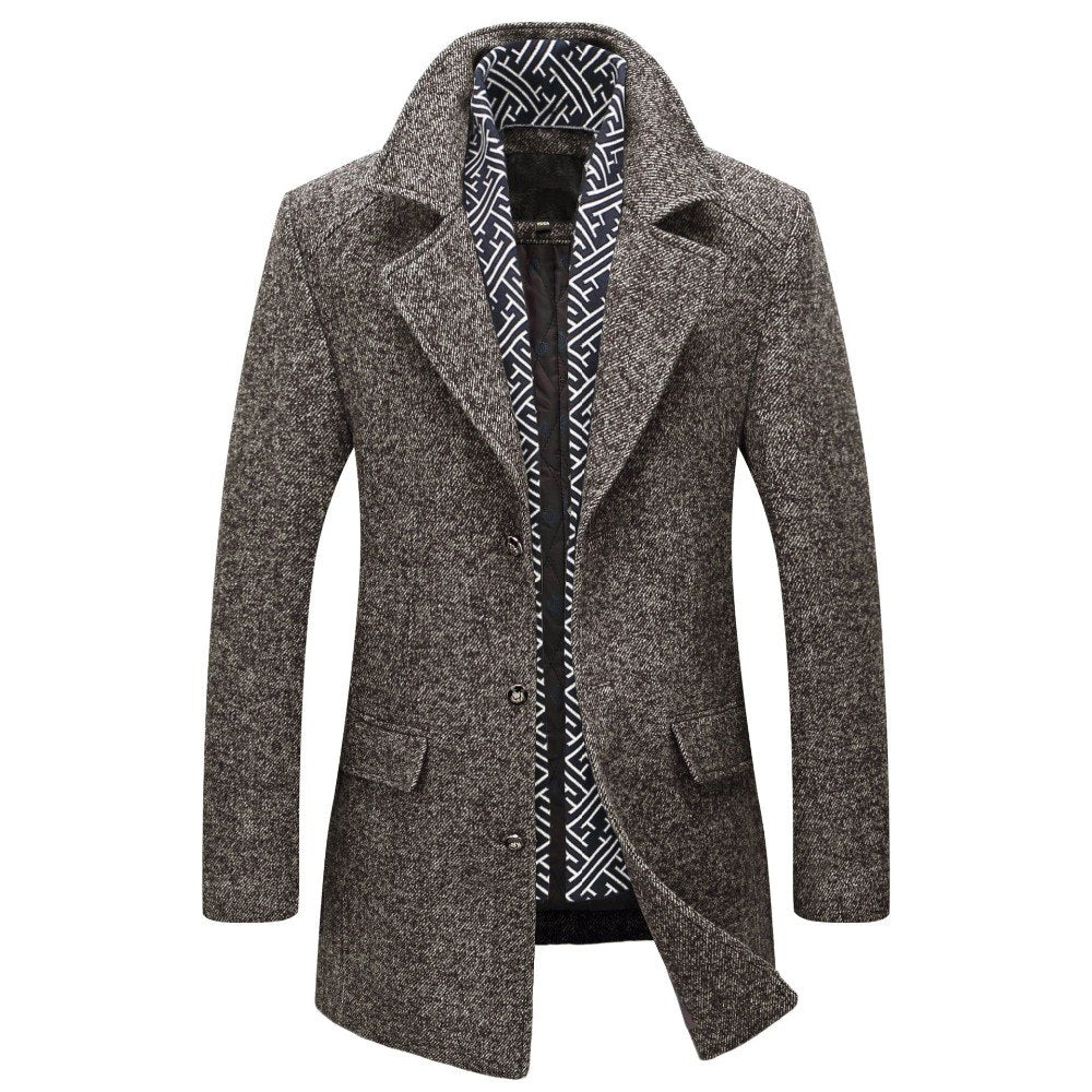 Long wool coat in coffee