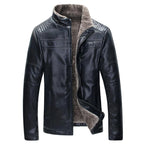 Leather-look jacket fleece lining