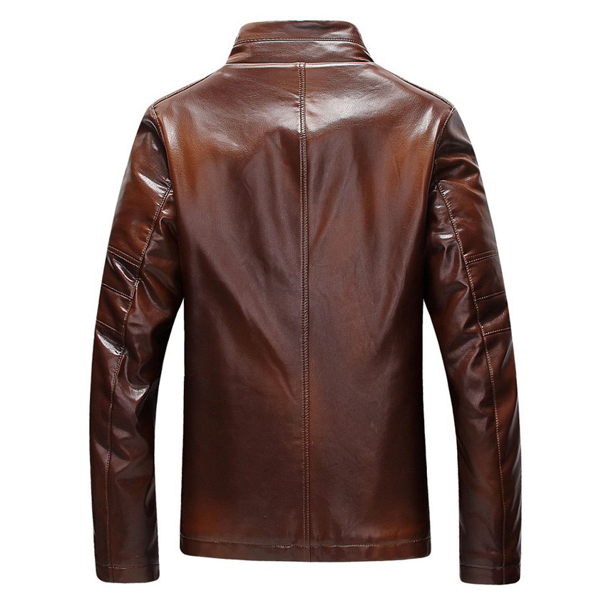 Leather-look jacket stand collar