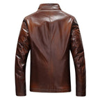 Leather-look jacket stand collar