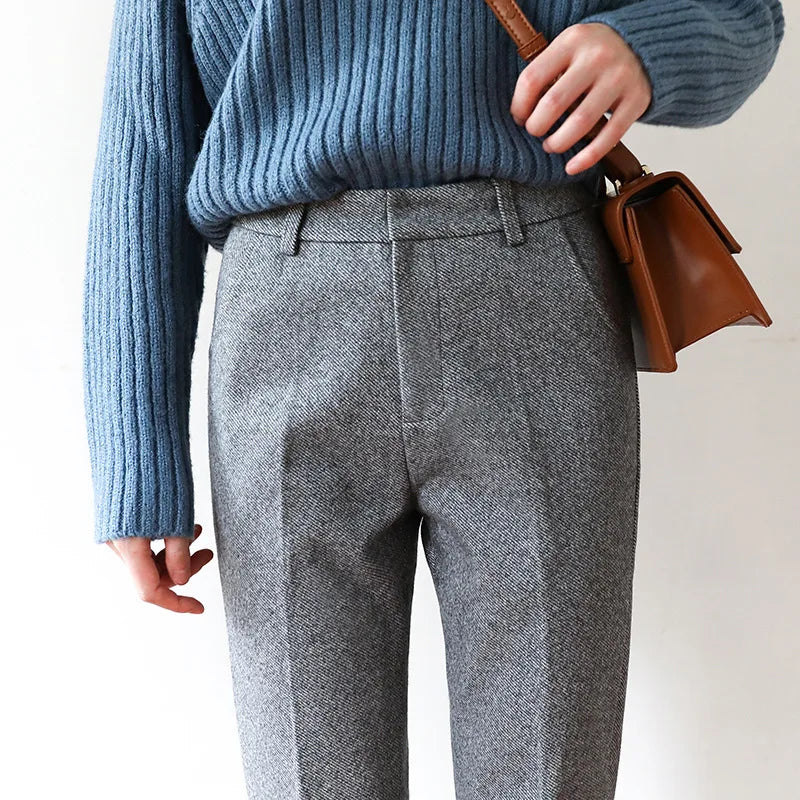 High-Waist Trousers Straight-Leg
