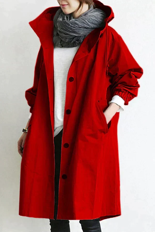 Rain coat oversized hood wind resistant, colour range from grey and navy to red and pink.