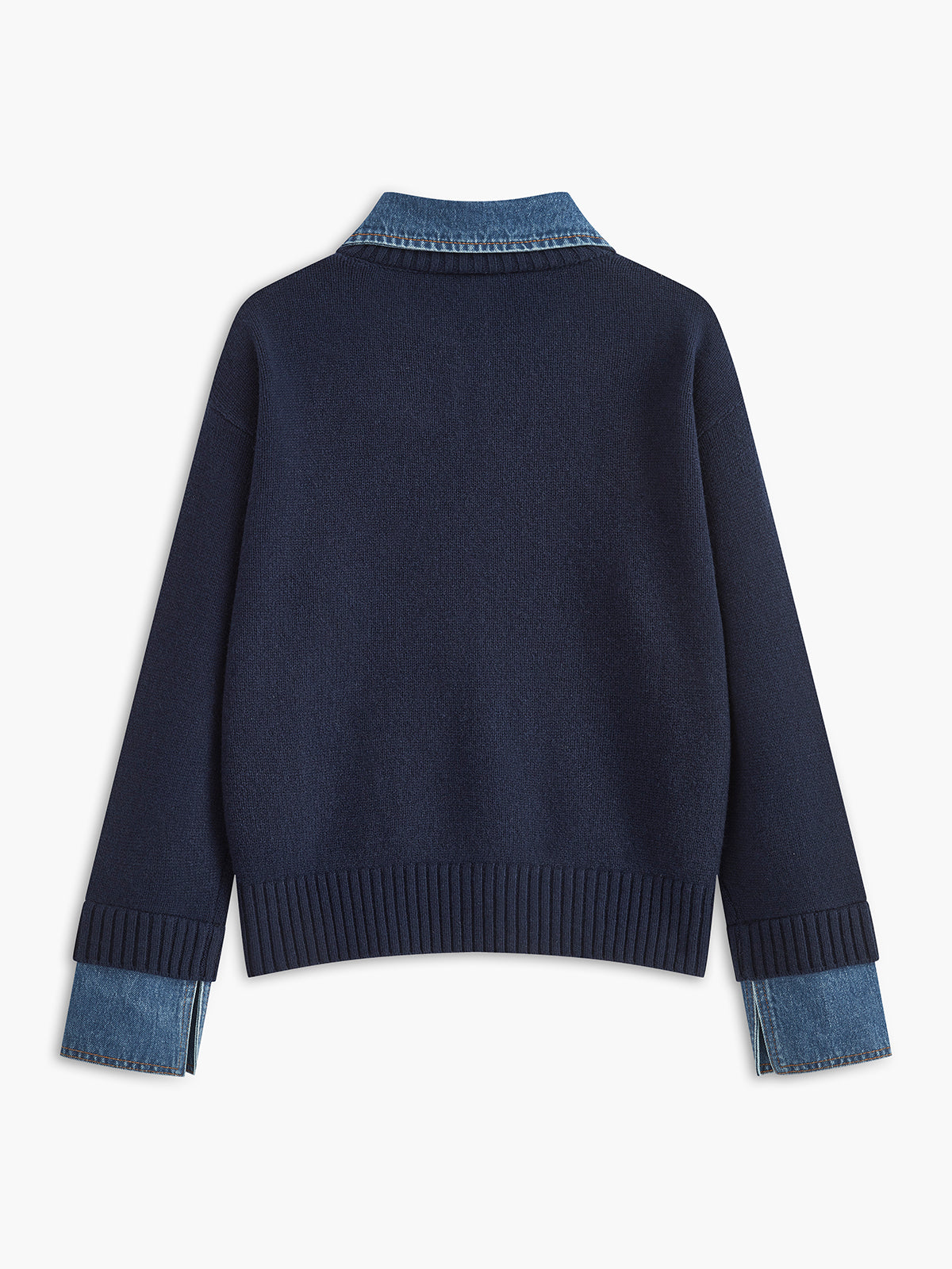 VersaStyle - 2-in-1 Panel Lapel Women's Sweater with Medium Stretch Knit Fabric 2