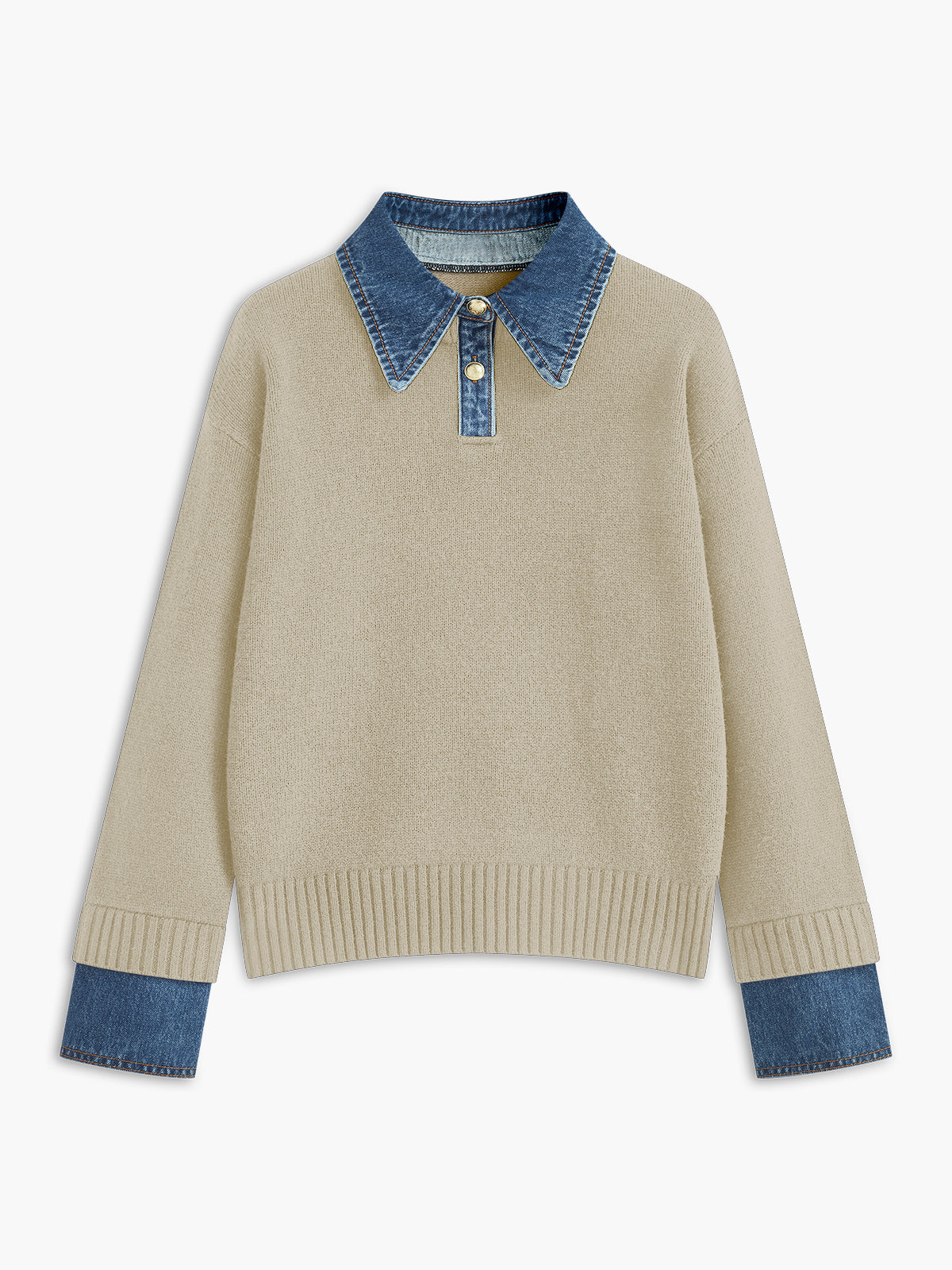 VersaStyle - 2-in-1 Panel Lapel Women's Sweater with Medium Stretch Knit Fabric 8