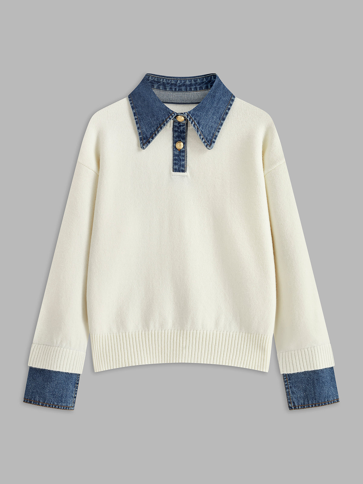 VersaStyle - 2-in-1 Panel Lapel Women's Sweater with Medium Stretch Knit Fabric 9