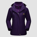 Ski jacket 3-in-1 waterproof fleece-lined in dark purple